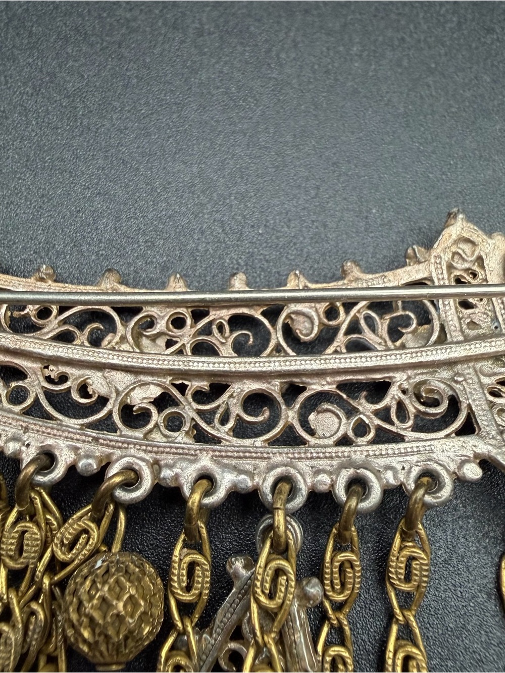 Vintage Jambiya or Scimitar dagger filigree brooch #809 - Picture 9 of 12